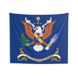 Indoor Wall Tapestries - 52nd Infantry Regiment Regimental Colors Tapestry - BRAVE AND TRUE