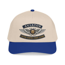 Load image into Gallery viewer, Mid Profile Baseball Cap - USCG - Aviator Badge - Auxiliary w txt - 3D - Enhanced
