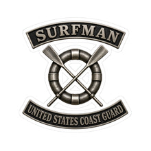 Load image into Gallery viewer, Kiss-Cut Stickers - USCG - Surfman Badge w txt - 3D - Enhanced
