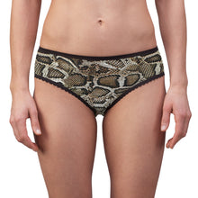Load image into Gallery viewer, Stylish Women's Briefs with Snake Print, Trendy Underwear, Comfortable Lingerie -Brown snake skin
