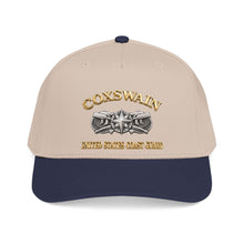 Load image into Gallery viewer, Mid Profile Baseball Cap - USCG - Coxswain w txt - Gold - 3D - Enhanced
