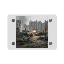 Load image into Gallery viewer, Acrylic Wall Art Panel - US Tank Destroyer - M10 Wolverine Battles a German Panzer Tank
