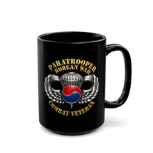 Load image into Gallery viewer, Black Mug  (15oz) - SOF - Paratrooper - Korean War - Cbt Vet - 3D X 300

