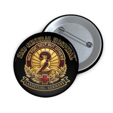 Load image into Gallery viewer, Custom Pin Buttons - 2nd General Hospital - Landstuhl Germany - Black - 3D - Enhanced
