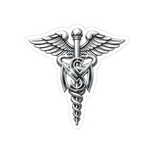 Load image into Gallery viewer, Kiss-Cut Stickers - Army Medical Service Corps (MS) Branch Insignia - 3D - Silver - Enhanced
