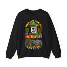 Load image into Gallery viewer, Crewneck Sweatshirt - Vietnam Veteran Combat - 2nd Bn, 28th Infantry - 1st ID - with VN SVC - with Combat Scene - 3D - Transparent
