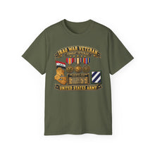 Load image into Gallery viewer, Unisex Ultra Cotton Tee - Army - Iraq War Veteran - Ribbon Bar - Map - SSI - 3rd Infantry Division - 3D - Enhanced
