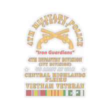 Load image into Gallery viewer, Kiss-Cut Sticker - Army - 4th Military Police Co, - Iron Guardians - 4th Infantry Div - Vietnam Veteran w VN Service X 300
