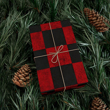 Load image into Gallery viewer, Gift Wrap Paper — Grungy red and black checkerboard pattern

