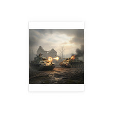 Load image into Gallery viewer, Indoor and Outdoor Silk Posters - M10 Wolverine battles German Panzer Tank WWII
