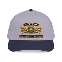 Load image into Gallery viewer, Mid Profile Baseball Cap - USCG - Coxswain - Auxiliary w txt - 3D - Enhanced
