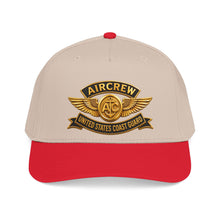 Load image into Gallery viewer, Mid Profile Baseball Cap - USCG - Aircrew Badge w txt - 3D - Enhanced
