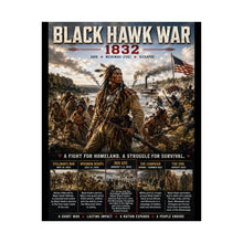 Load image into Gallery viewer, Black Hawk Wars (1832) Tribute Matte Poster - "Struggle for Rock River Country - Illinois and Wisconsin"
