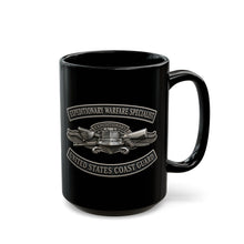 Load image into Gallery viewer, Black Mug  (15oz) - USCG - Expeditionary Warfare Specialist w txt - 3D - Enhanced
