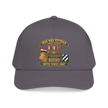 Load image into Gallery viewer, Mid Profile Baseball Cap - Army - Iraq War Veteran - Ribbon Bar - Map - SSI - 3rd Infantry Division - 3D - Enhanced
