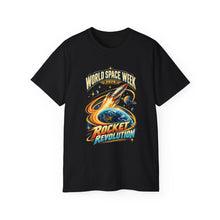 Load image into Gallery viewer, Unisex Ultra Cotton Tee - Rocket revolution - World Space Week 2026
