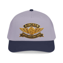 Load image into Gallery viewer, Mid Profile Baseball Cap - USCG - Aircrew Badge w txt - 3D - Enhanced
