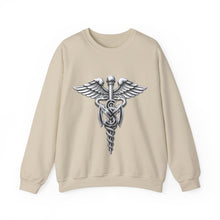 Load image into Gallery viewer, Crewneck Sweatshirt - Army Medical Service Corps (MS) Branch Insignia - 3D - Silver - Enhanced

