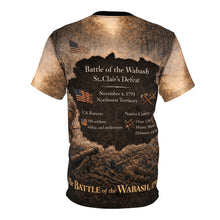 Load image into Gallery viewer, Battle of the Wabash 1791 All-Over Print Tee — “When the Line Broke”
