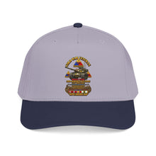 Load image into Gallery viewer, Mid Profile Baseball Cap - Army - Cold War Vet -  3rd Armored Division  - Gelnhausen, Germany - M60A3 Tank  - Spearhead w Fire - 3D - Enhanced
