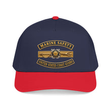 Load image into Gallery viewer, Mid Profile Baseball Cap - USCG - Marine Safety - Auxiliary w txt - 3D - Enhanced
