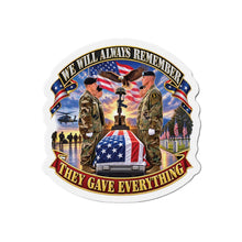 Load image into Gallery viewer, Die-Cut Magnet - Emblem - We Will Always Remember - They Gave Everything - 3D - Enhanced

