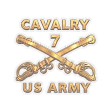 Load image into Gallery viewer, Kiss-Cut Stickers - Army - 7th Cavalry Branch - US Army Cavalry - 3D - enhanced
