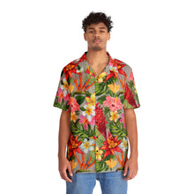 Load image into Gallery viewer, Men&#39;s Hawaiian Shirt (AOP) - Light Grey - Tropical Flowers X 300
