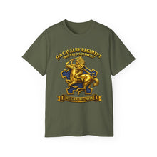 Load image into Gallery viewer, T‑Shirt — 9th Cavalry Regiment 'We Can, We Will' Gold Emblem Tee
