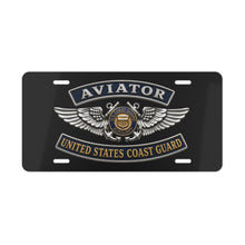 Load image into Gallery viewer, License Plate - USCG - Aviator Badge - Auxiliary w txt - 3D - Enhanced
