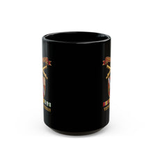 Load image into Gallery viewer, Black Mug  (15oz) - Army - 17th Field Artillery w Br - Ribbon, Vietnam Veteran w VN SVC - 3D - Enhanced
