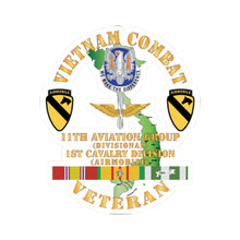Load image into Gallery viewer, Kiss-Cut Sticker — Army - Vietnam Combat Cavalry Veteran w 11th Aviation Group - 1st Cav Div X 300
