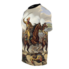 Load image into Gallery viewer, AOP Unisex Tee - General Custer at the Battle of Little Bighorn

