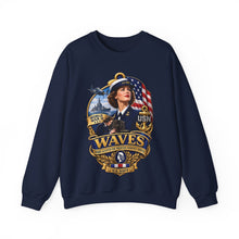 Load image into Gallery viewer, Crewneck Sweatshirt - WAVES - Women Accepted for Volunteer Emergency Service WWII - 3D - Enhanced
