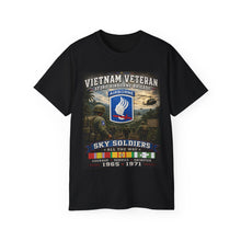 Load image into Gallery viewer, 173rd Airborne Brigade - Sky Soldiers - Vietnam Veteran – The Vietnam Soldier – 1965–1971 – Military Service Tribute T-Shirt

