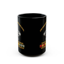 Load image into Gallery viewer, Black Mug  (15oz) - Army - Badge - LRRP - Tip of the Spear - Vietnam Vet w SVC - 3D - Enhanced
