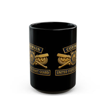 Load image into Gallery viewer, Black Mug  (15oz) - USCG - Coxswain - Auxiliary w txt - 3D - Enhanced
