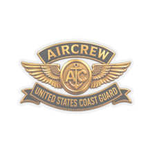 Load image into Gallery viewer, Kiss-Cut Stickers - USCG - Aircrew Badge w txt - 3D - Enhanced
