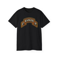 Load image into Gallery viewer, Unisex Ultra Cotton Tee - Army - 2nd Ranger Battalion - Ranger Scroll - 3D - Enhanced
