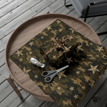 Load image into Gallery viewer, Gift Wrap Paper — Distressed Camo Stars Pattern
