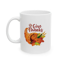 Load image into Gallery viewer, White Ceramic Mug - 11oz &amp; 15oz - Thanksgiving - Give Thanks
