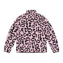Load image into Gallery viewer, Men&#39;s Puffer Jacket (AOP) - Leopard Camouflage - Baby Pink - Black
