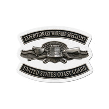 Load image into Gallery viewer, Die-Cut Magnet - USCG - Expeditionary Warfare Specialist w txt - 3D - Enhanced
