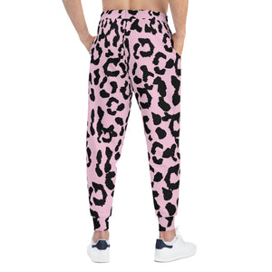 Athletic Joggers (AOP) - Leopard Camouflage - Baby Pink - Black