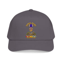 Load image into Gallery viewer, Mid Profile Baseball Cap - Vietnam War Purple Heart Medal w VN SVC - with Vietnam Scene - 3D - Transparent
