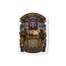 Load image into Gallery viewer, Die-Cut Magnet - Army  - 82nd Airborne Division - WWII to NOW - All American Division - 3D - Enhanced
