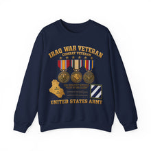 Load image into Gallery viewer, Crewneck Sweatshirt - Army - Iraq War Veteran - 3rd Infantry Division - 3D - Enhanced

