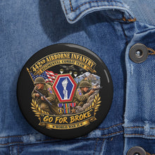Load image into Gallery viewer, Custom Pin Buttons - Army - 442nd Airborne Infantry Regimental Combat Team - 3D - Enhanced with EUR WWII SVC
