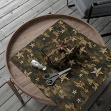 Load image into Gallery viewer, Gift Wrap Paper — Distressed Camo Stars Pattern
