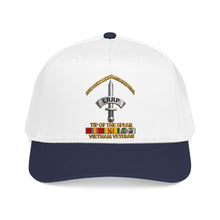 Load image into Gallery viewer, Mid Profile Baseball Cap - Army - Badge - LRRP - Tip of the Spear - Vietnam Vet w SVC - 3D - Enhanced
